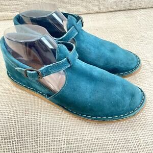 Wild Soles Turquoise Suede Leather Moccasin with buckle, Cushioned, Ladies 8